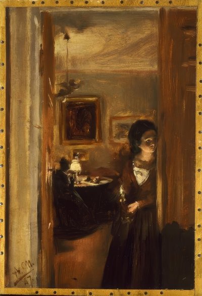 Soggiorno con la sorella di Menzel da Adolph Menzel