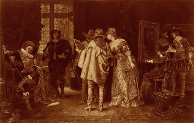 Conoscitori nello studio di Rembrandt, illustrazione da 