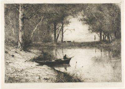 Pescatore in Barca sul Fiume da Adolphe Appian