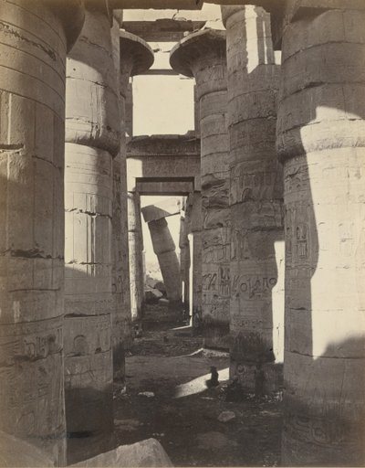 Alta-Egitto, Sala Ipostila a Karnak, ca. 1870 da Adolphe Braun