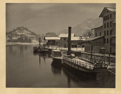 Navi da lago all’ormeggio invernale, Svizzera da Adolphe Braun