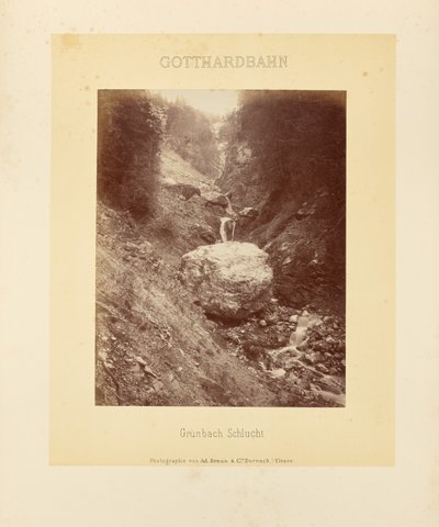 Ferrovia del Gottardo: Gola del Grünbach da Adolphe Braun and Cie