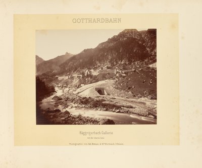 Ferrovia del Gottardo: galleria Häggrigerbach con la linea superiore da Adolphe Braun and Cie