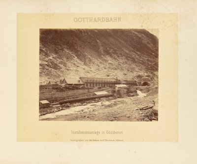Ferrovia del Gottardo: sistema di installazione a Göschenen da Adolphe Braun and Cie