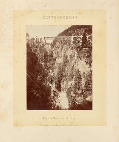 Ferrovia del Gottardo: Ponte di Mezzo Mayenreuss da Adolphe Braun and Cie