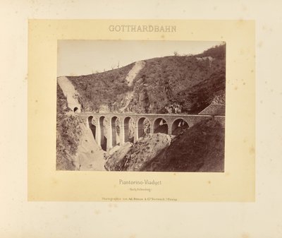 Ferrovia del Gottardo: Viadotto di Piantorino (dopo il completamento) da Adolphe Braun and Cie
