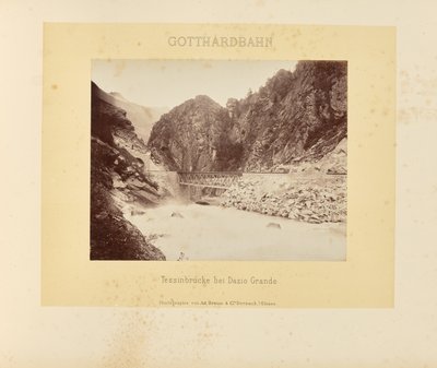 Ferrovia del Gottardo: ponte sul Ticino presso Dazio Grande da Adolphe Braun and Cie