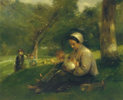 Madre e i suoi figli a Saint-Siméon: la Madre Amorevole da Adolphe Felix Cals