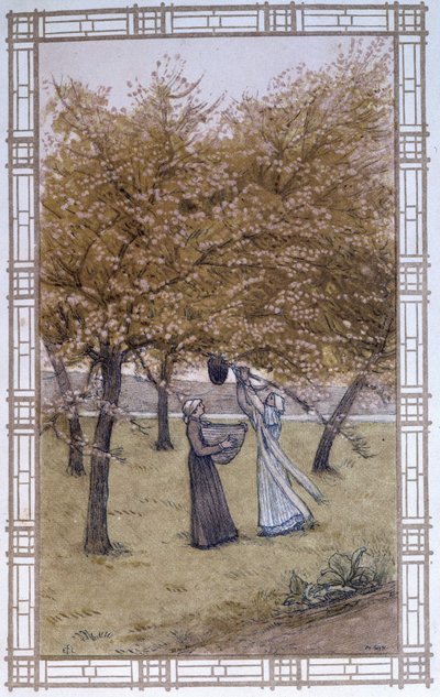 La vita delle api: lo stallo di uno sciame - disegno di A. Giraudon da Adolphe Giraudon