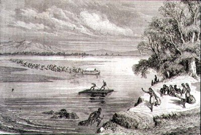 Attraversamento del fiume Colorado negli anni 1860 da Adolphe Gusman