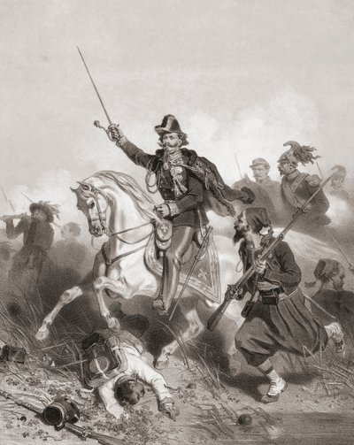 Re Vittorio Emanuele II alla battaglia di Palestro da Adolphe Jean Baptiste (after) Bayot