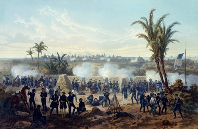 Battaglia di Veracruz, le truppe del generale Scott attaccano e catturano la città da Adolphe Jean Baptiste Bayot