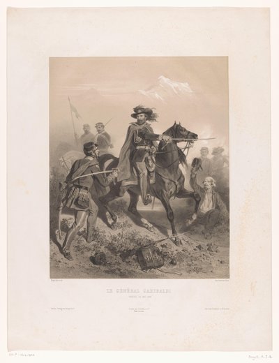 Generale Giuseppe Garibaldi come comandante nella Battaglia di Varese da Adolphe Jean Baptiste Bayot