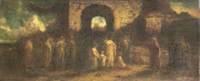 Cristo benedice i bambini da Adolphe Joseph Thomas Monticelli