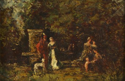 Figure eleganti in una radura boschiva da Adolphe Joseph Thomas Monticelli