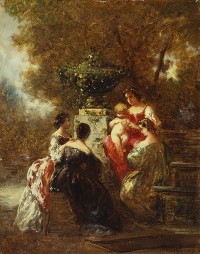 Figure in un parco da Adolphe Joseph Thomas Monticelli