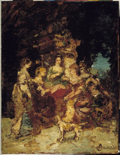 Signore in un Parco da Adolphe Joseph Thomas Monticelli