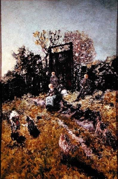Paesaggio con figure e capre, prima del 1866 da Adolphe Joseph Thomas Monticelli