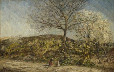 Paesaggio con frutteto in fiore da Adolphe Joseph Thomas Monticelli