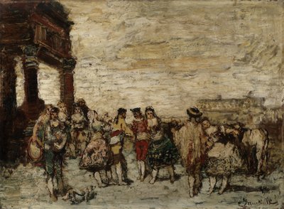 Festa in Spagna da Adolphe Joseph Thomas Monticelli