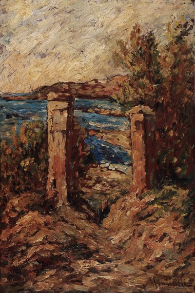 Portale di Cassis, Paesaggio sul mare Dipinto di Adolphe Monticelli (1824-1886) Dim 45x30 cm Museo Grobet-Labadie da Adolphe Joseph Thomas Monticelli