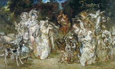 Riunione in un parco al tempo dei Valois da Adolphe Joseph Thomas Monticelli