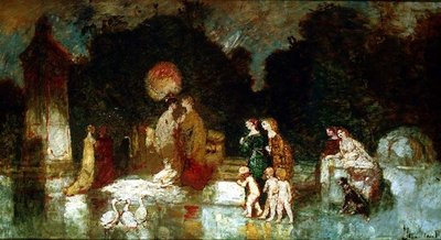 Scena nel parco da Adolphe Joseph Thomas Monticelli