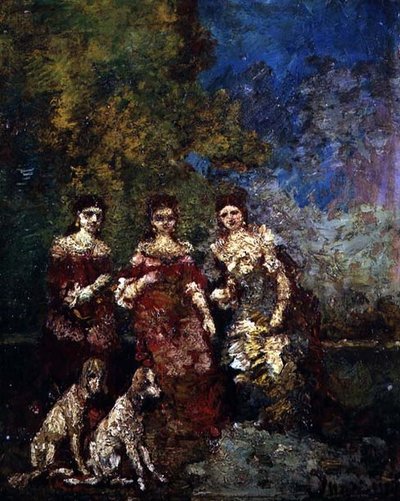 Tre donne da Adolphe Joseph Thomas Monticelli