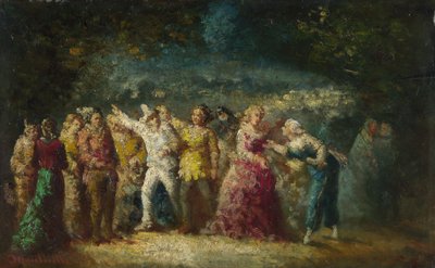Processione con fiaccole, 1870-1880 da Adolphe Joseph Thomas Monticelli