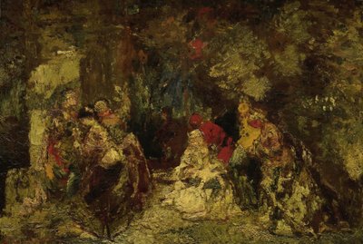 Donne in un bosco da Adolphe Joseph Thomas Monticelli