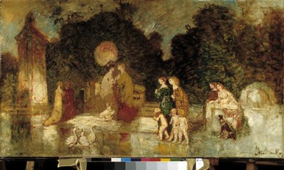 Passeggiata in un parco da Adolphe Joseph Thomas Monticelli