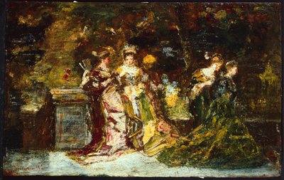 Donne in un parco, c.1858 da Adolphe Joseph Thomas Monticelli