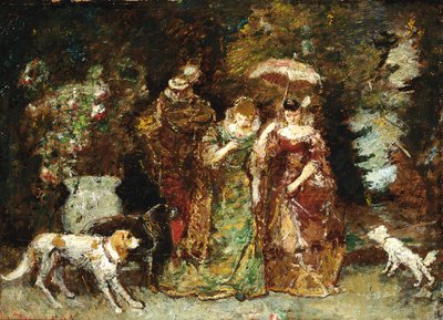 Una riunione nel bosco da Adolphe Joseph Thomas Moticelli