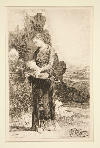Figlia della Tracia che porta la testa di Orfeo da Adolphe Lalauze