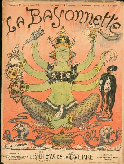 Copertina di "La Baionnette", Satirico a colori da Adolphe Leon Willette