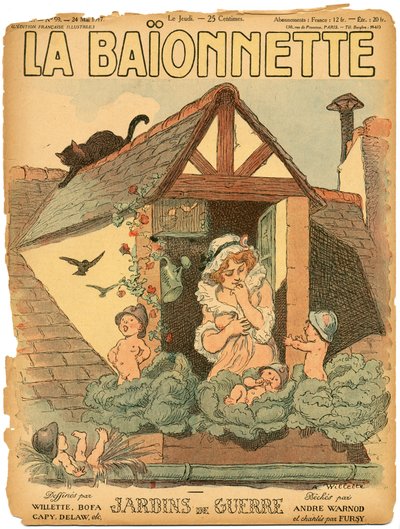 Copertina di La Baionnette, satirico a colori da Adolphe Leon Willette