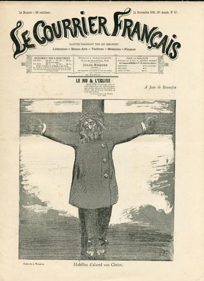 Copertina di Le Courier francais, numero 47, Satirico in B & N da Adolphe Leon Willette