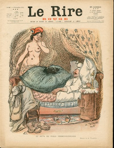 Copertina di "Il Riso Rosso", Satirico a colori da Adolphe Leon Willette