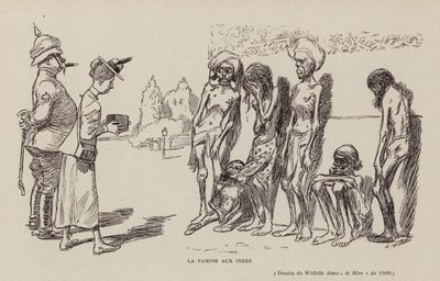 Carestia in India da Adolphe Leon Willette