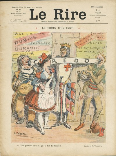 Illustrazione di Adolphe dit Willette (1857-1926) per la Copertina di Le Rire, 07/05/10 - Scelta di Partito - Elezioni - Marianne da Adolphe Leon Willette