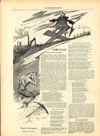 Le Courier anglais, satirico in N & B da Adolphe Leon Willette