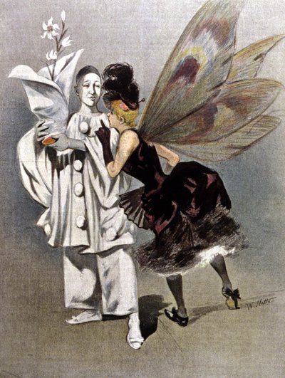 Pierrot e la fata madrina di Colombina da Adolphe Leon Willette