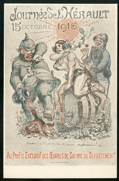 Cartolina, satirica a colori da Adolphe Leon Willette