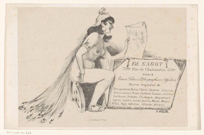 Biglietto da visita del mercante di stampe Edmond Sagot a Parigi da Adolphe Leon Willette