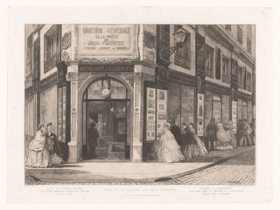 Veduta del negozio di Cadart e Luquet con signore e signori alle vetrine da Adolphe Martial Potemont
