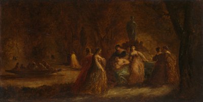 Una festa nel bosco da Adolphe Joseph Thomas Monticelli