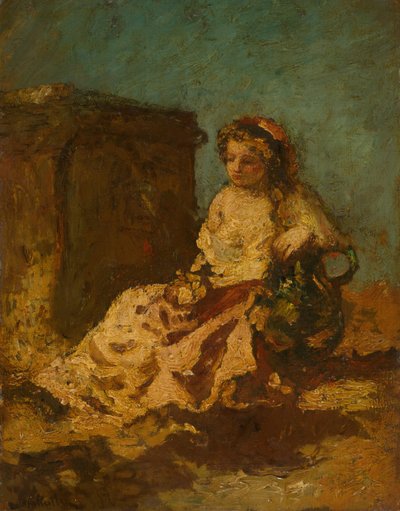 Meditazione Donna seduta, c. 1878-79 da Adolphe Monticelli