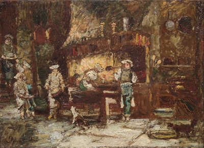 La cucina della Rôtisserie des Deux Paons da Adolphe Monticelli