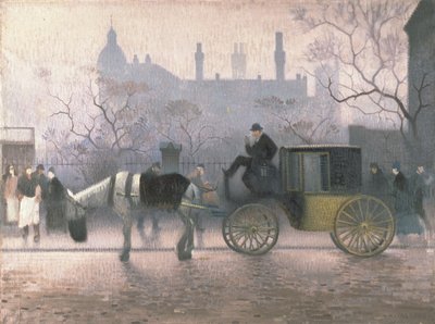 Vecchio taxi a All Saints, Manchester da Adolphe Valette