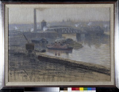 Ponte Trafford e Pomona Dock da Adolphe Valette